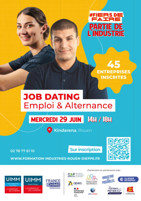 Job Dating Emploi et Alternance : diffusion de vos offres, venez recruter sur le stand de France Chimie Normandie le 29 juin