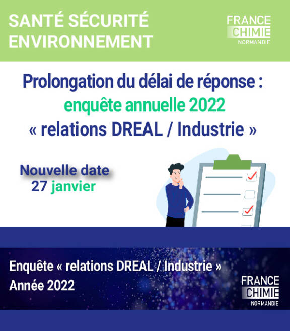 Enquête annuelle sur les relations avec la DREAL en 2022 : Prolongation du délai de réponse jusqu’au 27 janvier