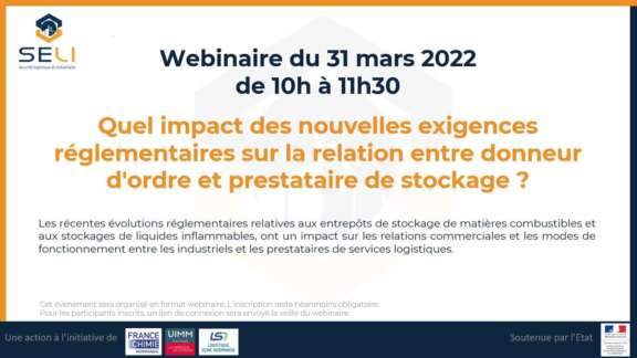 Relation Donneur d'ordre - Prestataire de stockage : webinaire 31/03/2022