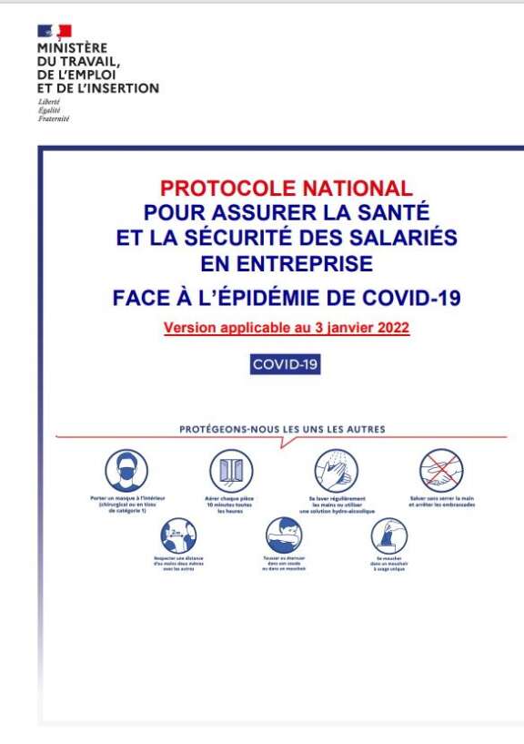 Covid-19 : mise à jour du protocole national le 3 janvier 2022